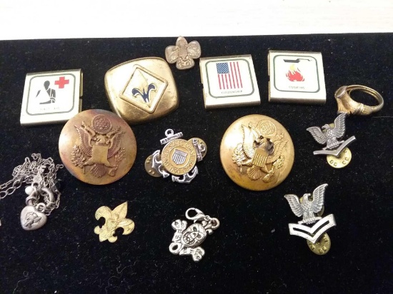 Lot of Vintage Crests US Military Boy Scouts And More