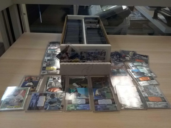 Two Row Box Filled With Sports Cards From Estate - Baseball Stars Inserts Rookies and More