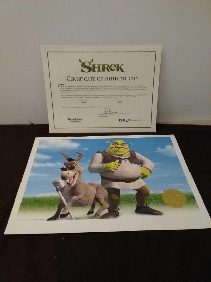 2001 Shrek Print with Certificate of Authenticity