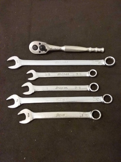 Lot of 5 Snap On Wrenches and Blue Point Ratchet from Estate Collection