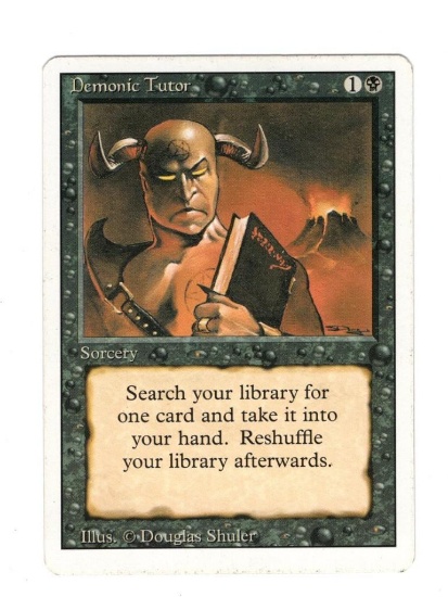 MTG Magic the Gathering DEMONIC TUTOR Revised Trading Card