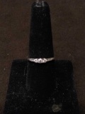 Incredible 14K White Gold & Diamond Lined Engagement Ring Sz 8.75 - 1.6 Grams