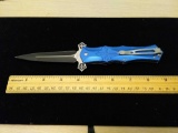 440 Stainless Steel Blue Cross Swing Open 9 Inch Knife