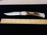 Incredible Schrade Uncle Henry USA Stag Style Large Pocket Knife