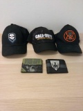 Lot of 3 Call of Duty Hats and 2 Wallets from Collection