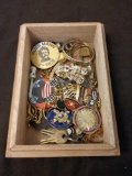 Box of Mixed Costume Jewelry and Small Collectibles from Estate Collection