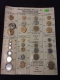 Vintage Lot of Buttons from Estate Collection on Store Display Card