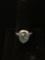 New! Amazing Faceted Pear Chalcedony Sterling Silver Ring Band-Size 9 SRP $ 49