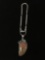 New! Wow! Large Gorgeous AAA Unakite Gemstone w/ Blue Topaz Accent 2.25in Sterling Silver Pendant w/