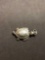 Carved Turtle Tortoise Sterling Silver Charm Pendant