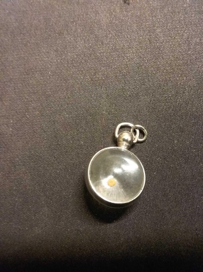 Lucite Orb Sterling Silver Charm Pendant