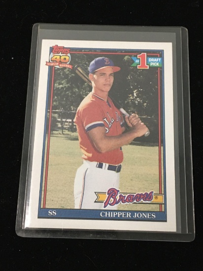 1991 Topps #333 Chipper Jones Braves Rookie Baseball Card