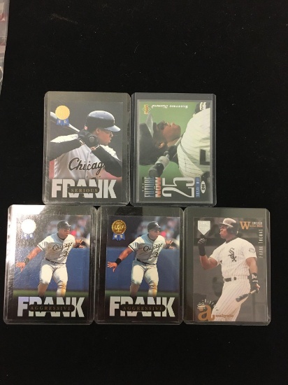 5 Card Lot of Frank Thomas Chicago White Sox Insert Baseball Cards from Collection