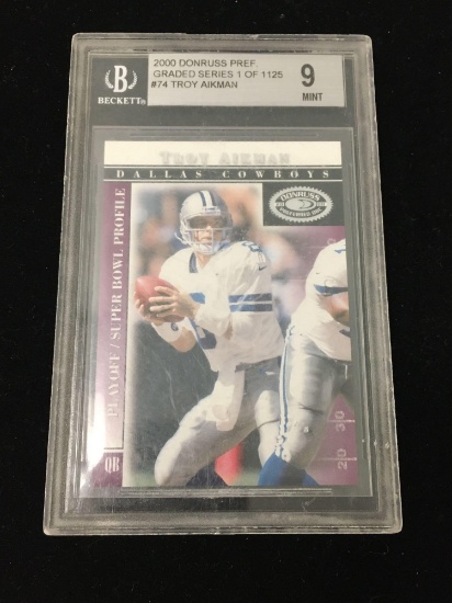 BGS Graded 2000 Donruss Preferred Graded Troy Aikman Cowboys - Mint 9