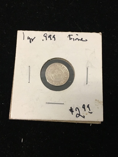 1 Gram .999 Fine Silver Fish Silver Bullion Round Coin