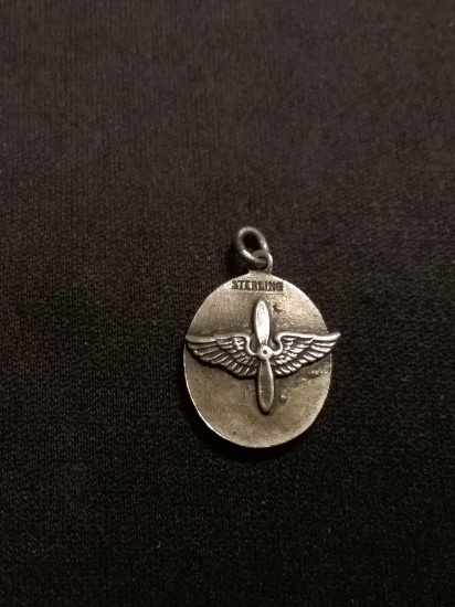 United States Military Pilot Wings Sterling Silver Charm Pendant
