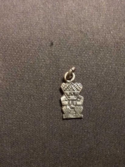 Old Pawn Aztec Figure Sterling Silver Charm Pendant