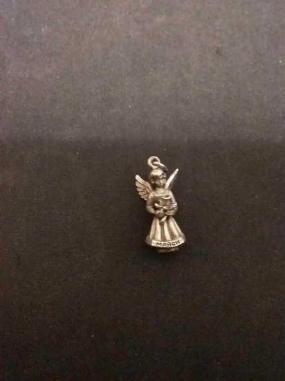 Heavy Designer Angel Sterling Silver Charm Pendant