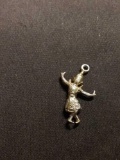 Siamese Dancer Sterling Silver Charm Pendant