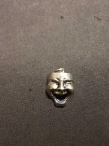 Theatrical Acting Mask Sterling Silver Charm Pendant