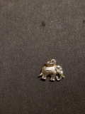 Small Elephant Sterling Silver Charm Pendant