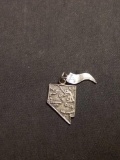 Nevada Outline Sterling Silver Charm Pendant