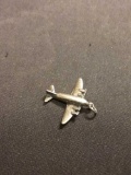 Airline Jet Plane Sterling Silver Charm Pendant