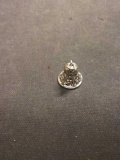 Pierced 3D Bell Sterling Silver Charm Pendant