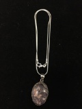 New! Rare Pink Copper K-2 Detailed Gemstone 1.5in Sterling Silver Pendant w/ 18in Chain SRP $ 49