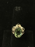 New! Beautiful Detailed Faceted Green Amethyst Sterling Silver Ring Band-Size 6.75 SRP $ 39