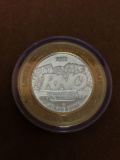 .999 Fine Silver $10 Silver Strike Casino Token - 2002 Fly Reno Tahoe Reno Nevada Limited Edition to