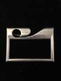 Signed Designed Rectangular 2.25x1.5in Modern Styled Sterling Silver Brooch