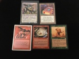 5 Count Lot of Vintage Magic The Gathering Playing Cards - MTG