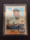 1968 Topps #110 Hank Aaron Braves Vintage Baseball Card from Collection