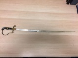 Rare Vintage WWII Nazi Germany 34.5 Inch Long Officer Dress Sword with Closed Hilt - No Paperwork -