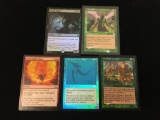 5 Count Lot of Vintage Magic The Gathering Cards Foil Rare - MTG