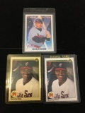 3 Card Lot of Baseball Rookie Cards - 2 Sammy Sosa & 1 Jim Edmonds