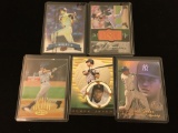 5 Card Lot of Derek Jeter New York Yankees Baseball Cards from Estate Collection with Rares &