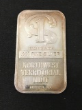 Northwest Territorial Mint 1 Troy Ounce .999 Fine Silver Bar - RARE NO LONGER IN PRODUCTION