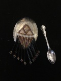 Lot of Two Silver-Tone Alloy Brooches, One Collectible Spoon Motif & One Old Pawn Native American