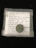 Circa 408 AD Arcadius Roman Empire Bronze Coin from Estate Collection - Uncertified