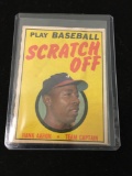 1970 Topps Baseball Scratch Off Hank Aaron Braves Vintage Baseball Card