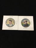 2 Count Lot of Painted Elvis Presley Painted Kennedy Half Dollar Coins