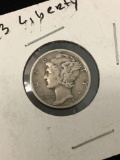 1943 United States Mercury Silver Dime - 90% Silver Coin from Estate