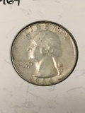 1964 United States Washington Silver Quarter - 90% Silver Coin from Estate