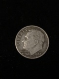 1960-D United States Roosevelt Silver Dime - 90% Silver Coin From Estate