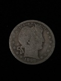 1898 United States Barber Silver Quarter - 90% Silver Coin from Estate