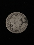 1914-D United States Barber Silver Quarter - 90% Silver Coin from Estate