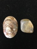 Lot of Two Polished Tumbled Rough of Brown Colored Agate Loose Gemstones
