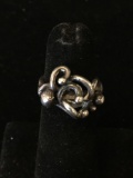 Handmade Wire Crafted Family Motif Sterling Silver Ring Band-Size 3